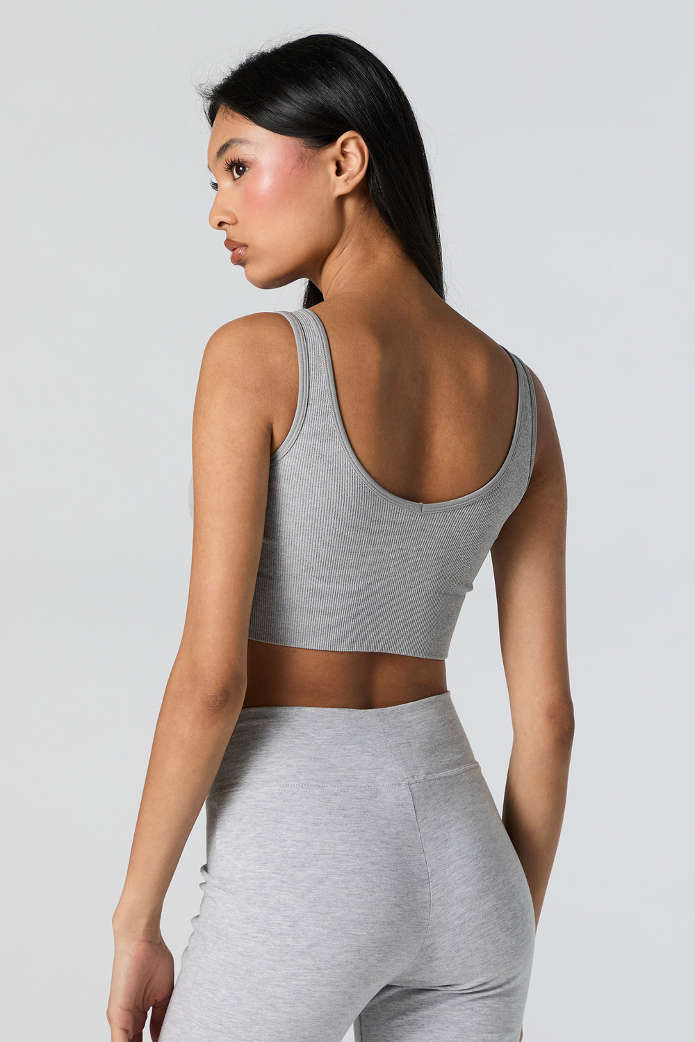 Seamless Ribbed Scoop Neck Cropped Tank Seamless Ribbed Scoop Neck Cropped Tank 2