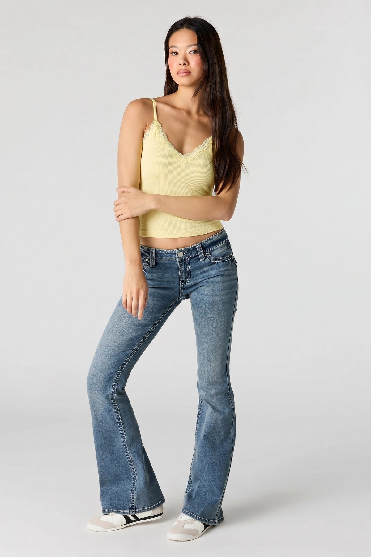 Alt View 3. Seamless Lace Trim Cami - Yellow