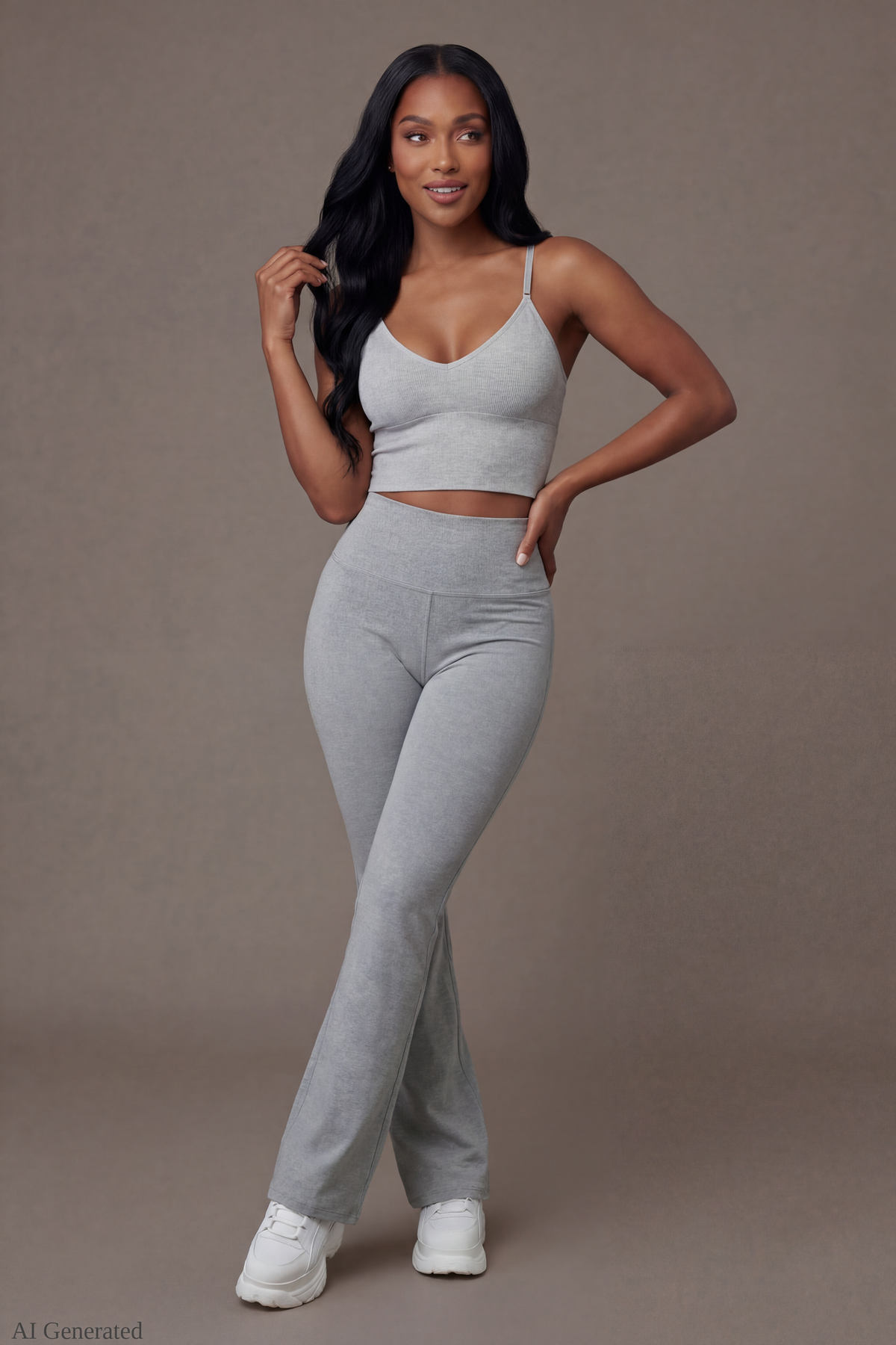 Alt View 2. Braless Seamless Bustier Cami - Heather Grey