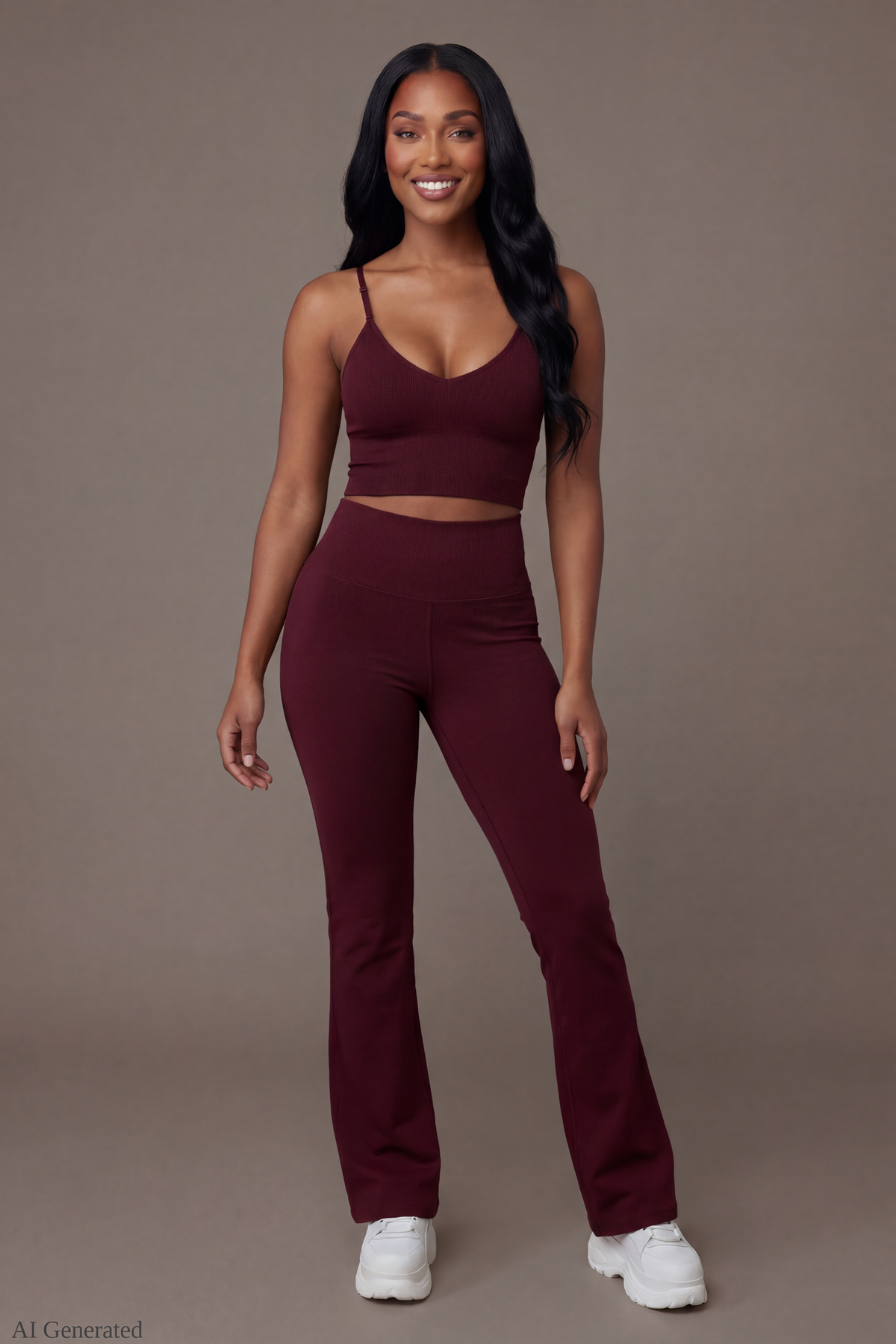 Alt View 2. Braless Seamless Bustier Cami - Burgundy