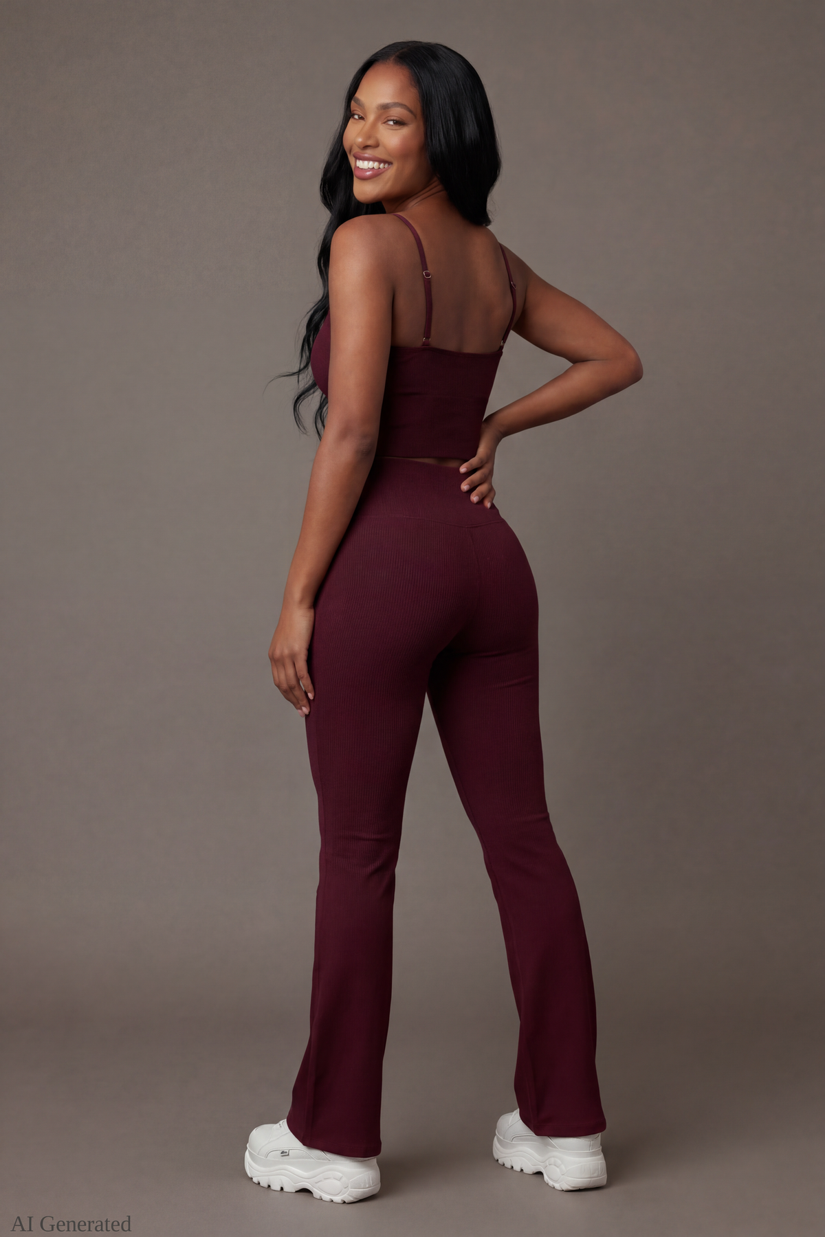 Alt View 3. Braless Seamless Bustier Cami - Burgundy