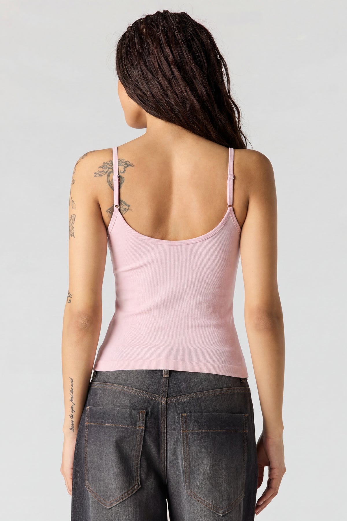 Alt View 2. Braless Seamless Ribbed V-Neck Cami - Light Pink
