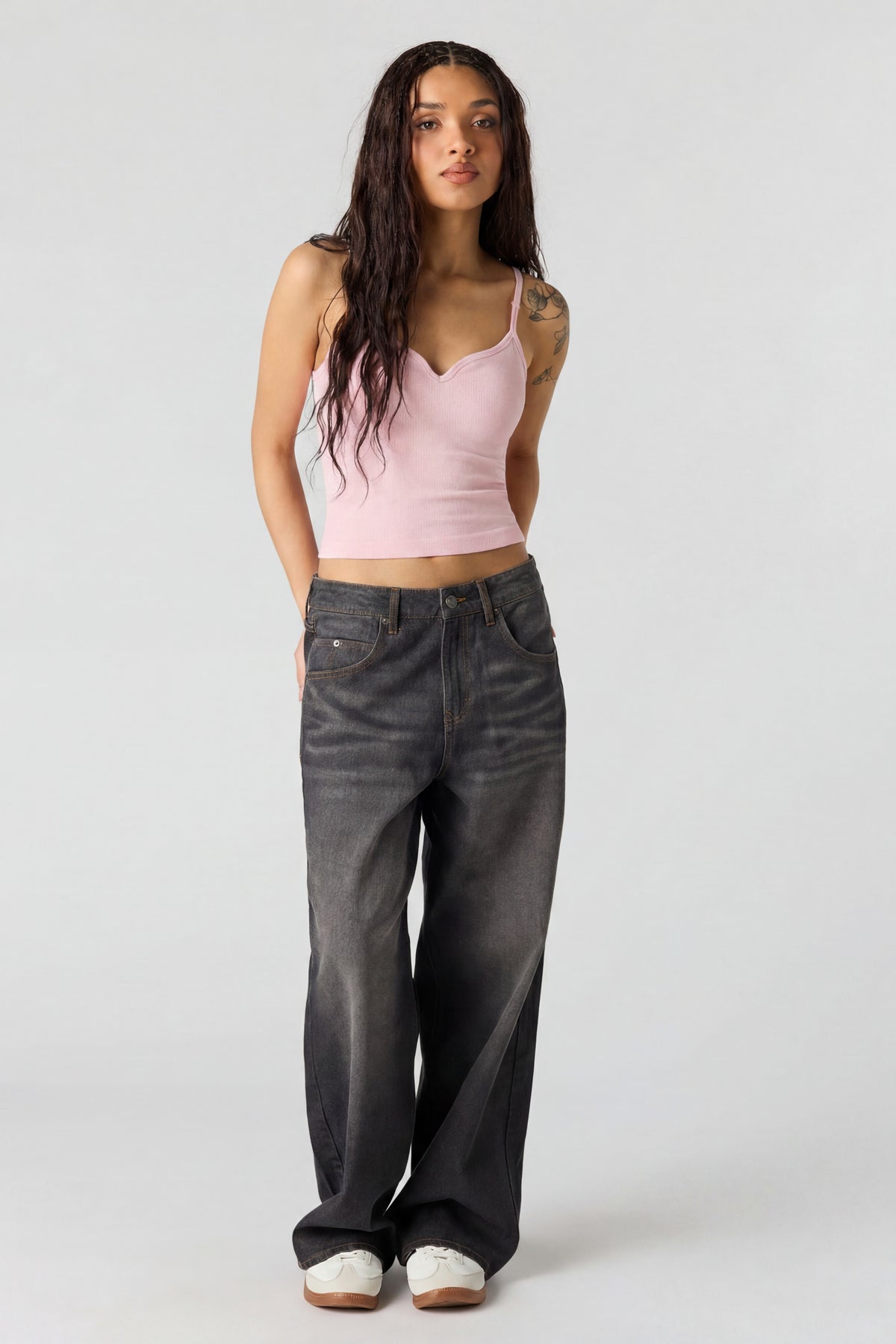 Alt View 3. Braless Seamless Ribbed V-Neck Cami - Light Pink