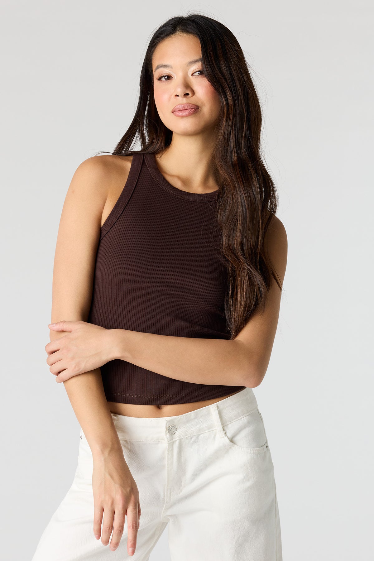 Ribbed Tank - Brown