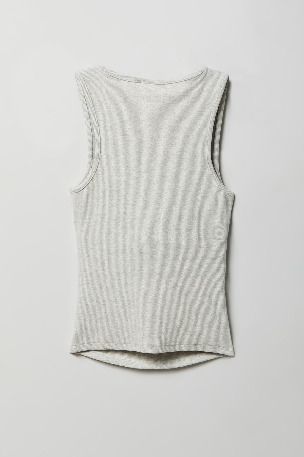 Alt View 2. Braless Ribbed Scoop Neck Tank - Heather Grey