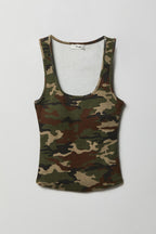 Braless Ribbed Scoop Neck Tank