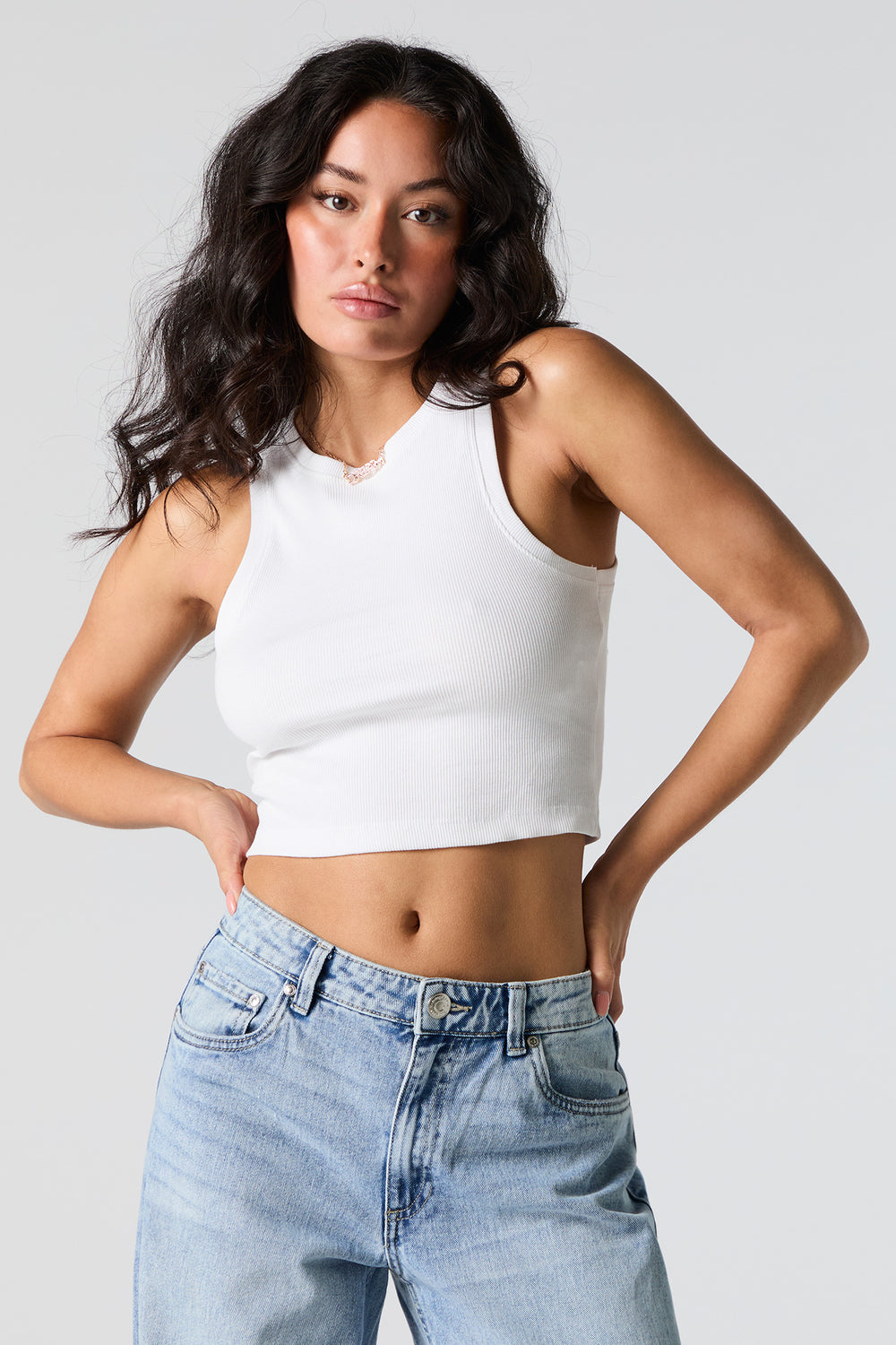 Ribbed High Neck Cropped Tank Ribbed High Neck Cropped Tank 10