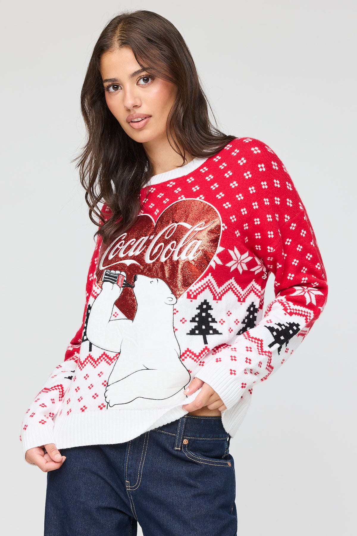 Coca-Cola Oversized Christmas Sweater - Red