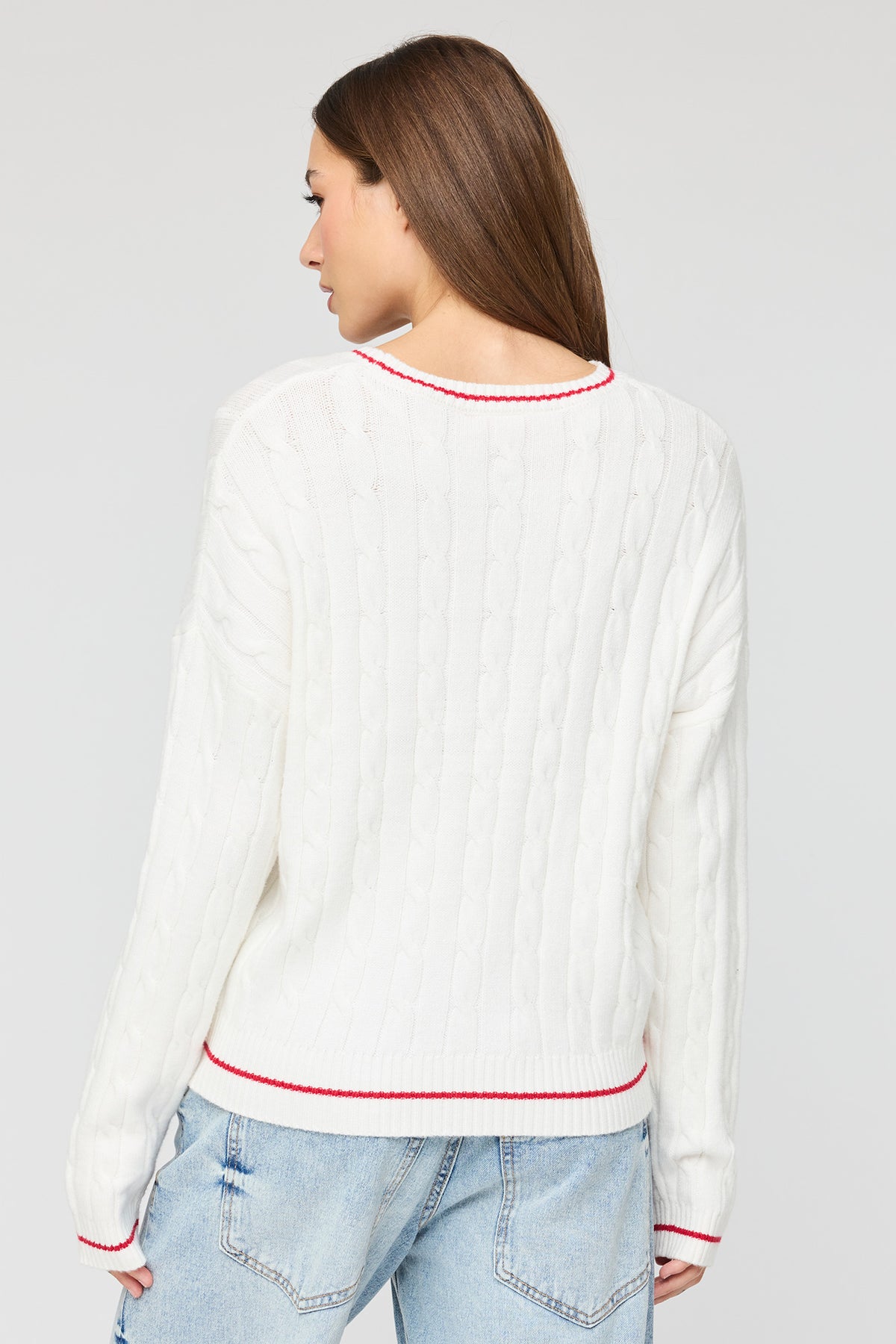 Alt View 2. Merry Christmas Cable Knit Sweater - Ivory