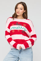 Be Merry Cable Knit Christmas Sweater