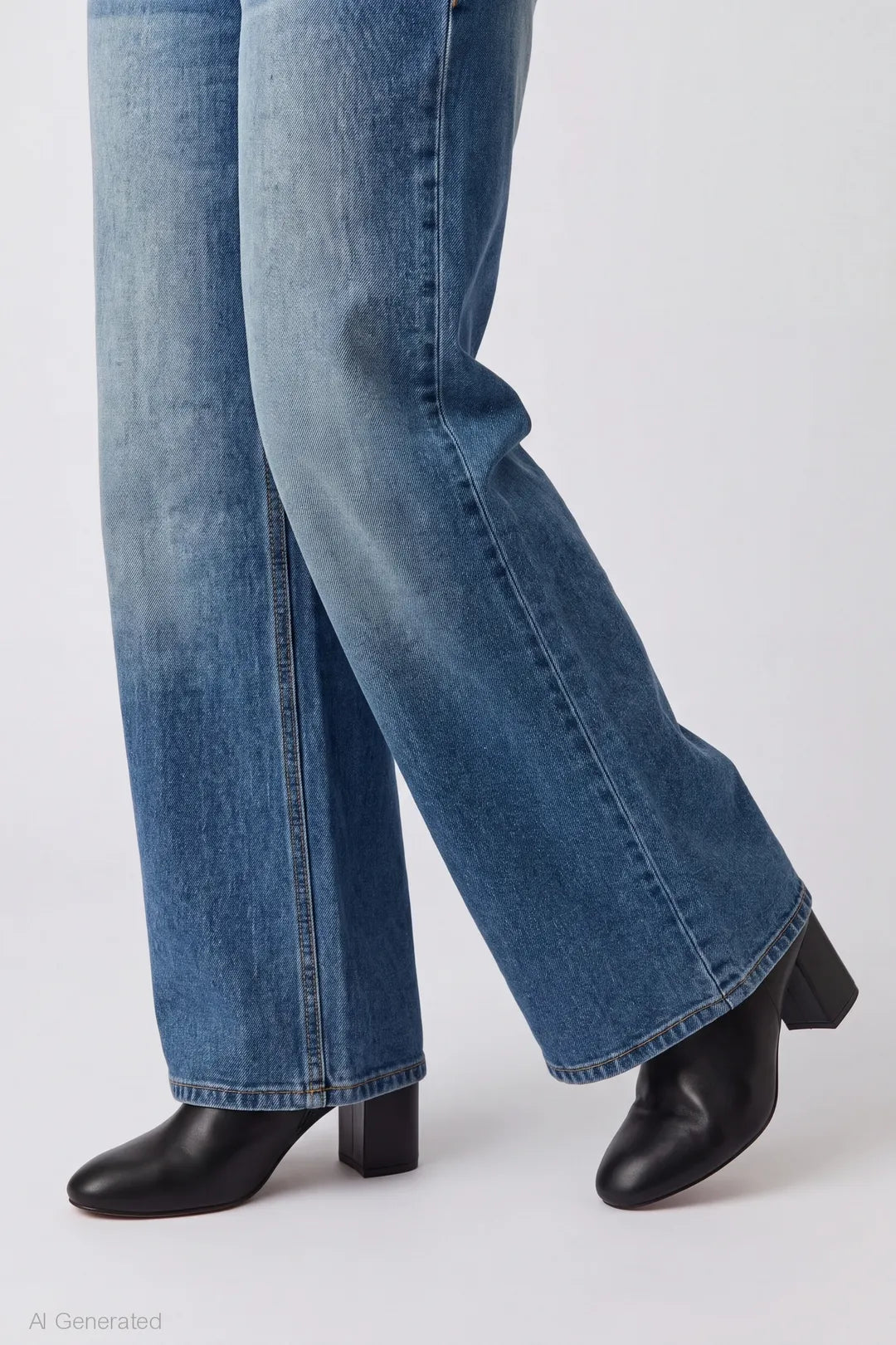 Alt View 4. Brooklyn Low Rise Baggy Medium Jean - Medium Blue