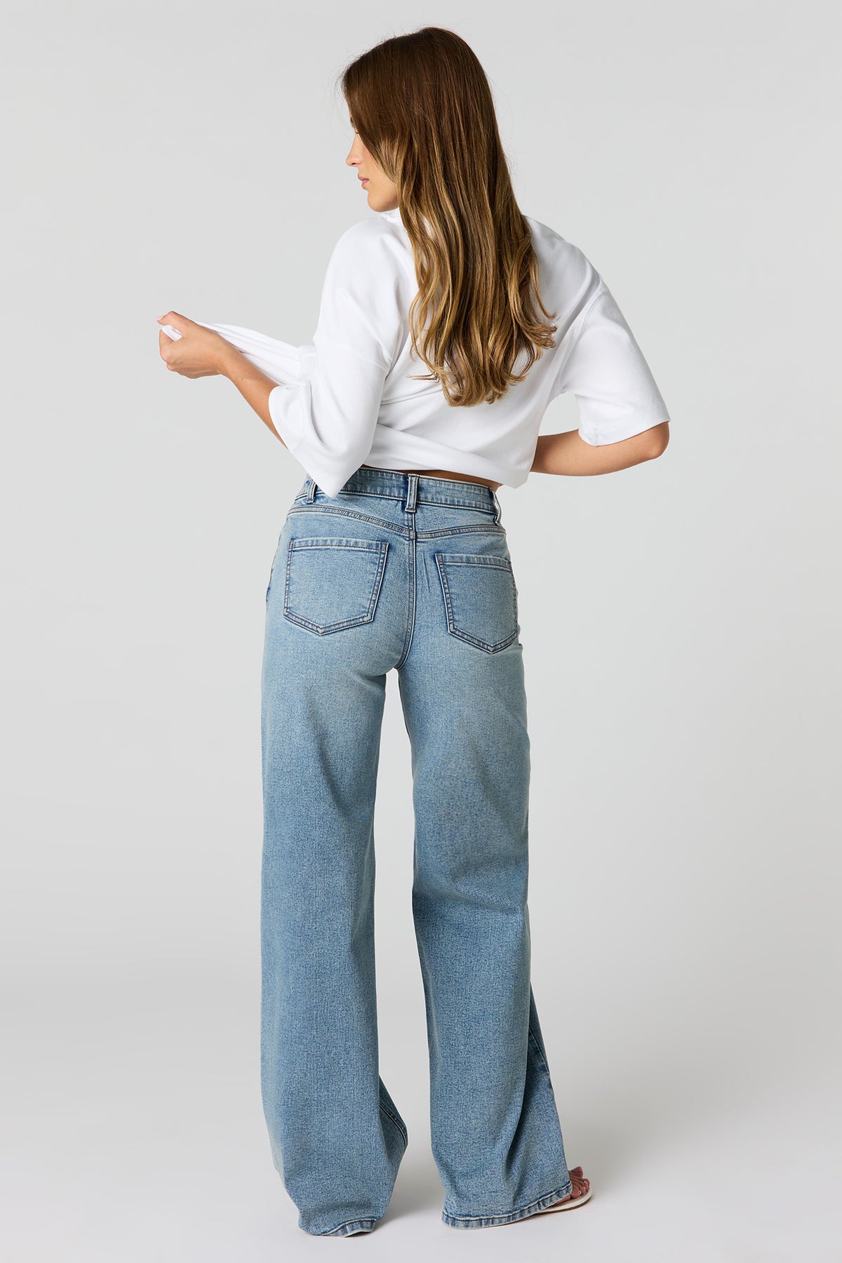 Alt View 3. Paris High Rise Medium Wide Jean - Medium Blue
