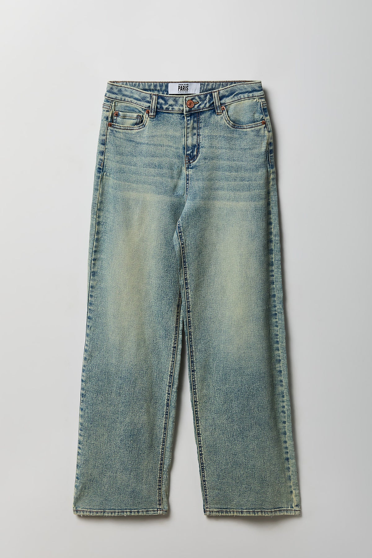 Alt View 4. Paris Stretch High Rise Wide Leg Vintage Medium Jean - Pacific Blue