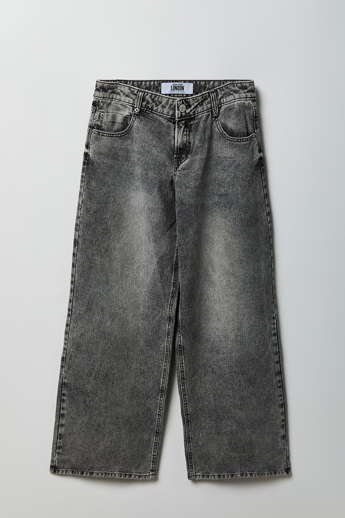 Alt View 4. London Low Rise Super Baggy Vintage Grey Jean - Charcoal