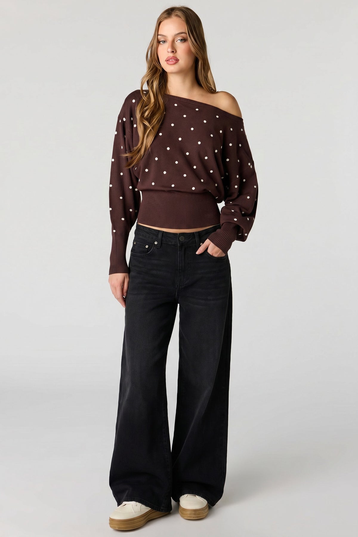 Soho Stretch Mid Rise Super Baggy Black Jean - Black