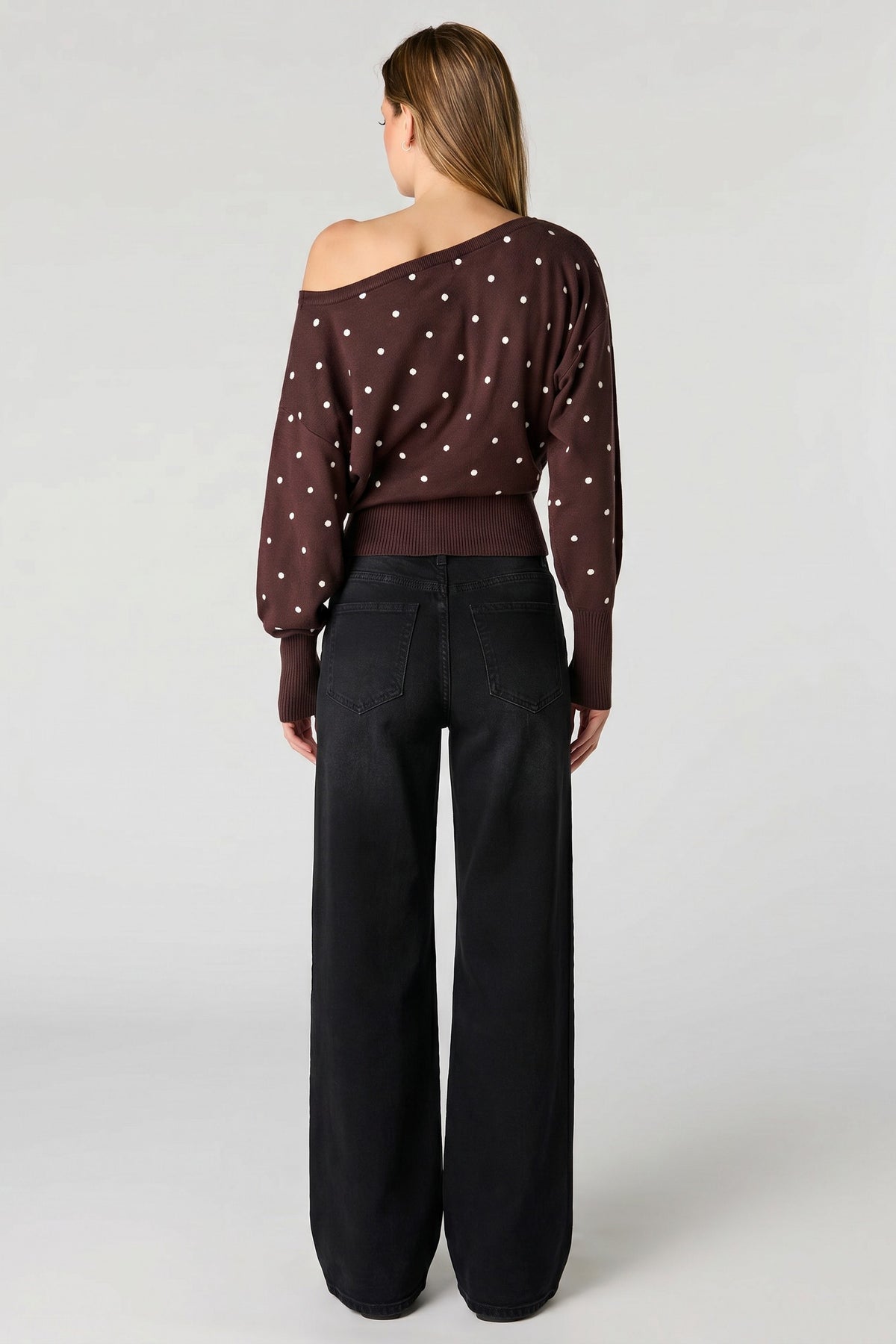Alt View 3. Soho Stretch Mid Rise Super Baggy Black Jean - Black