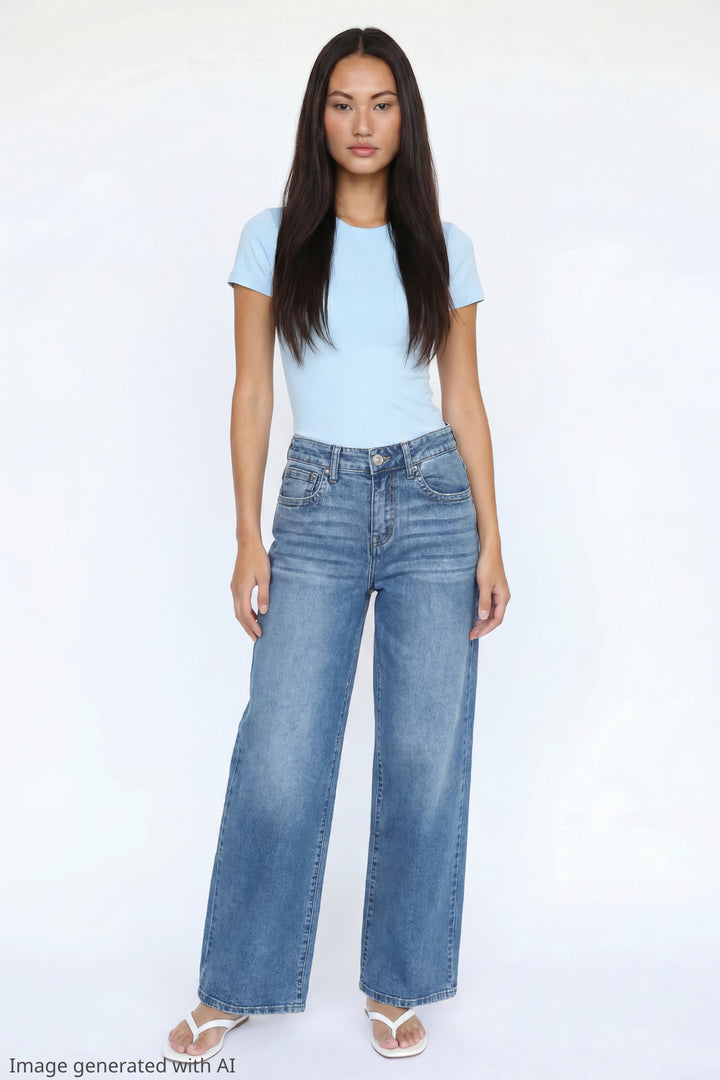 Stretch Mid Rise Super Baggy Medium Jean