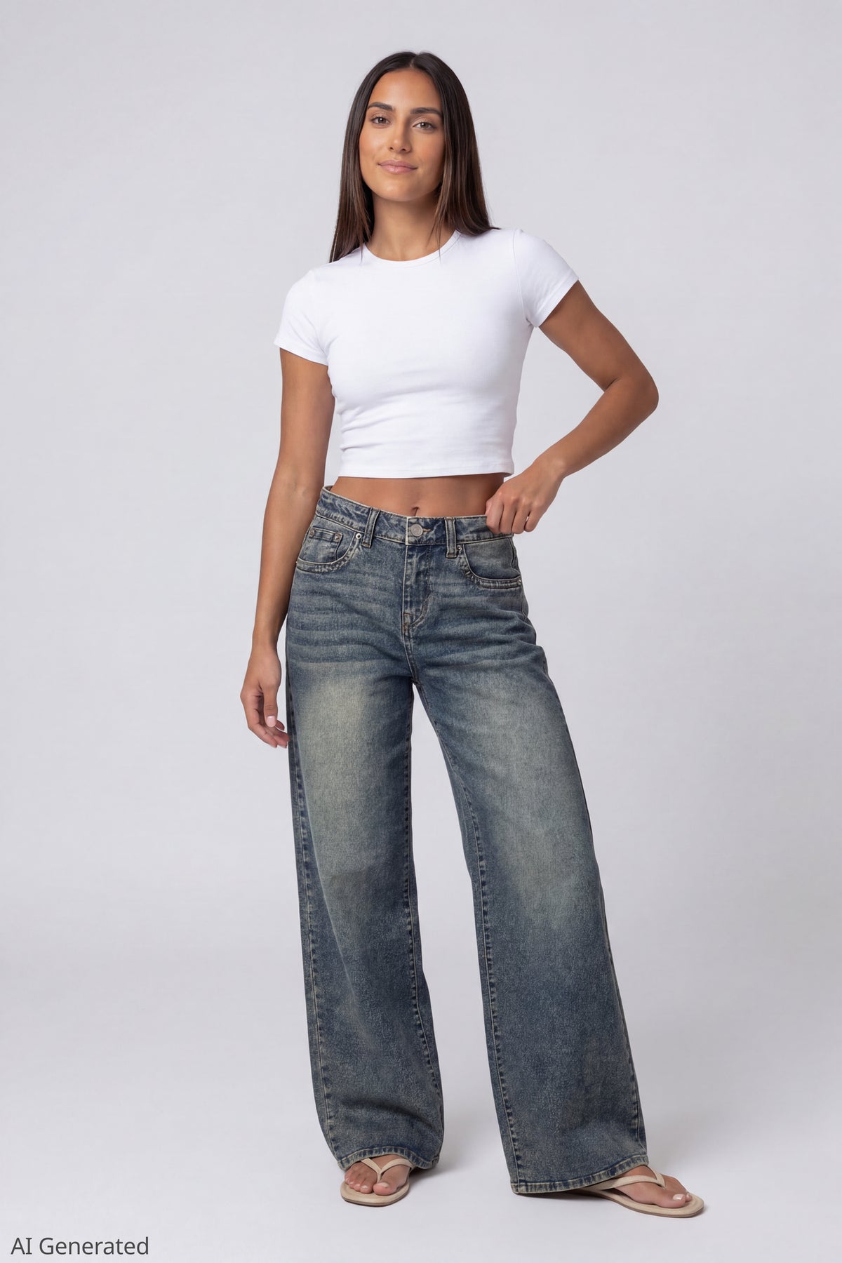 Soho Stretch Mid Rise Super Baggy Vintage Medium Jean - Pacific Blue