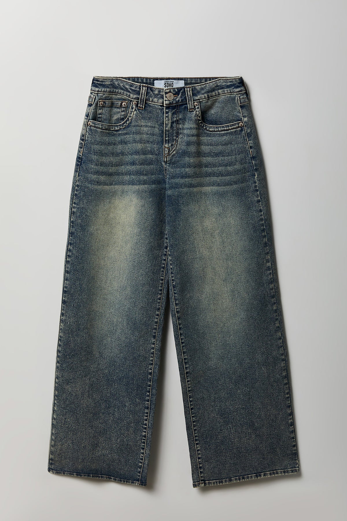 Alt View 4. Soho Stretch Mid Rise Super Baggy Vintage Medium Jean - Pacific Blue