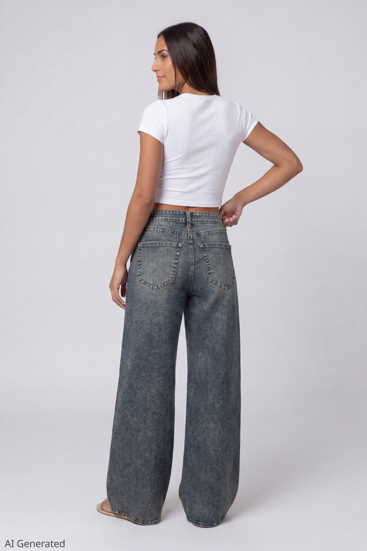 Alt View 2. Soho Stretch Mid Rise Super Baggy Vintage Medium Jean - Pacific Blue
