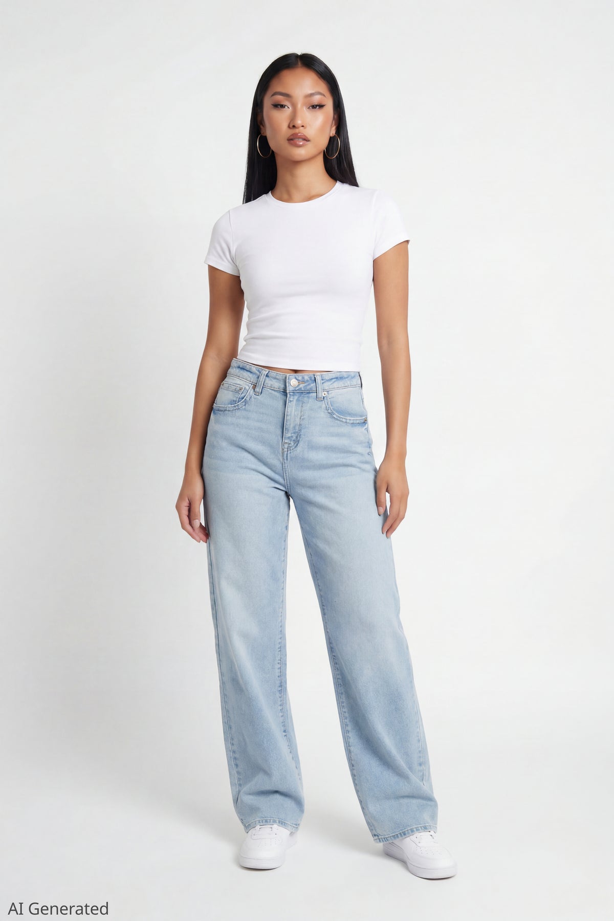 Soho Stretch Mid Rise Super Baggy Light Jean - Light Denim Blue