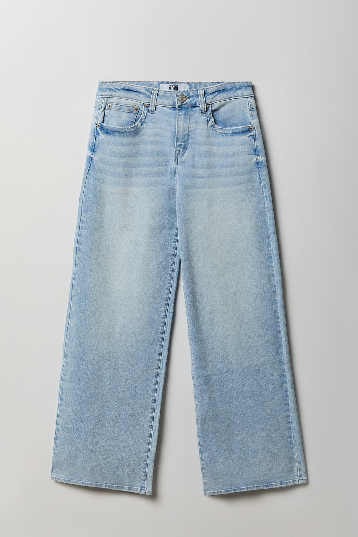 Alt View 4. Soho Stretch Mid Rise Super Baggy Light Jean - Light Denim Blue