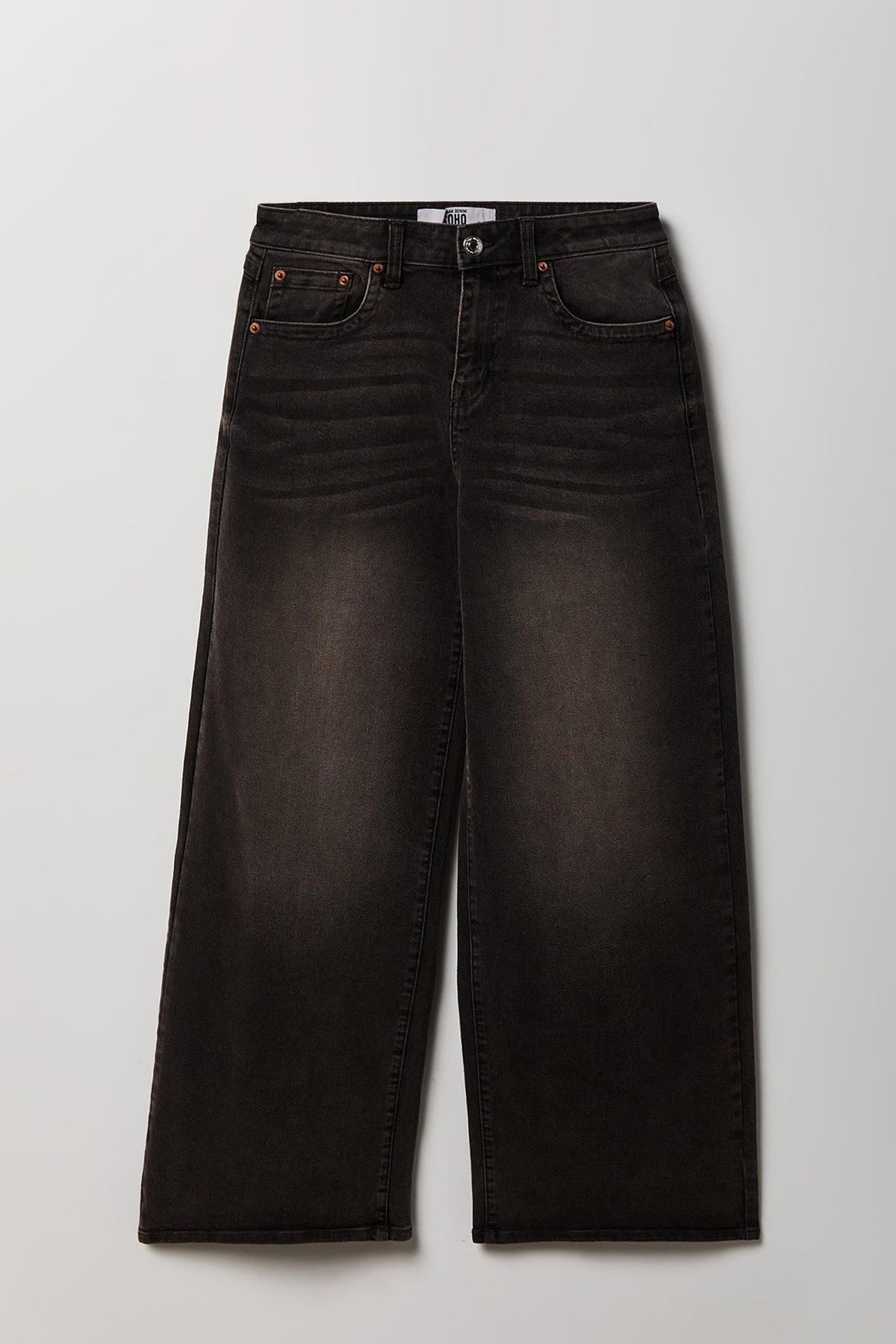 Soho Stretch Mid Rise Super Baggy Jean - Dark Brown