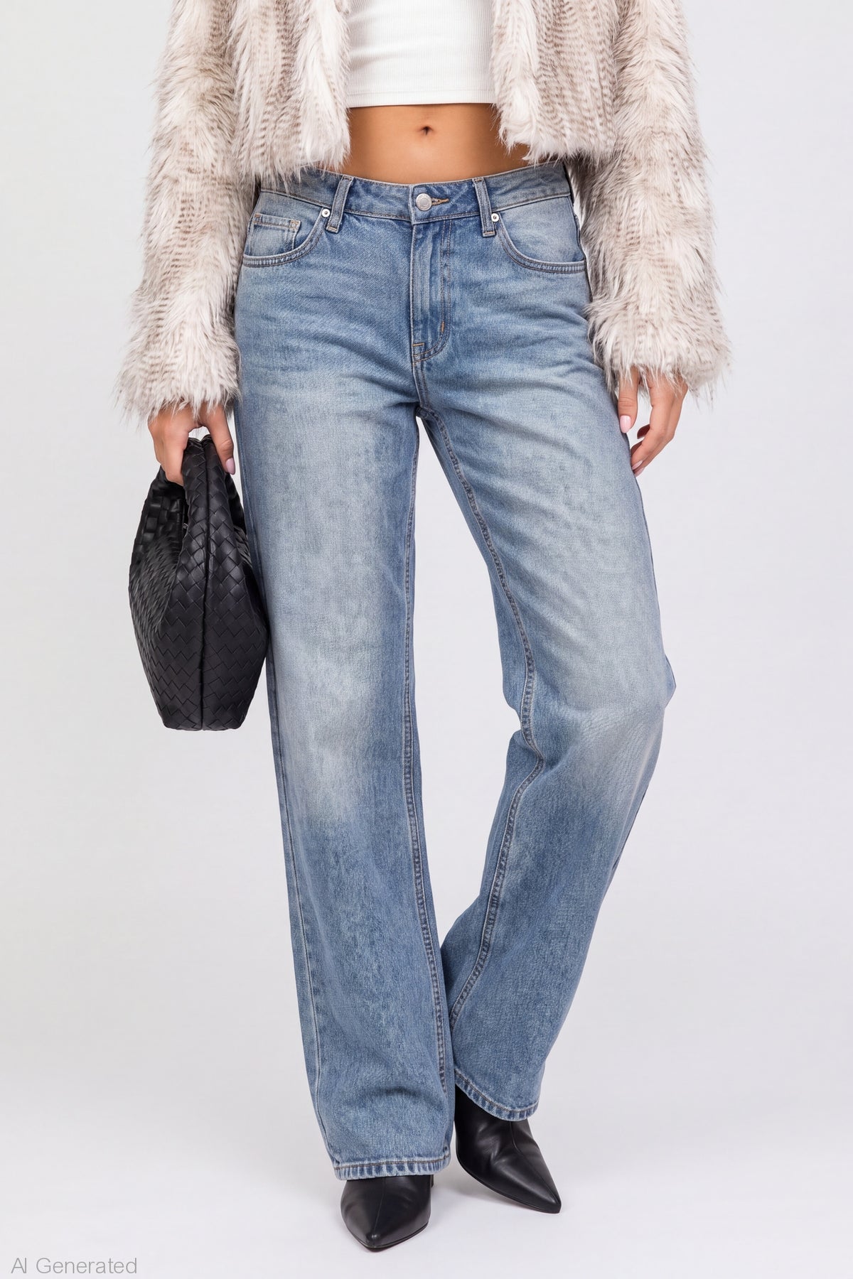 Alt View 3. Brooklyn Low Rise Baggy Vintage Medium Jean - Pacific Blue