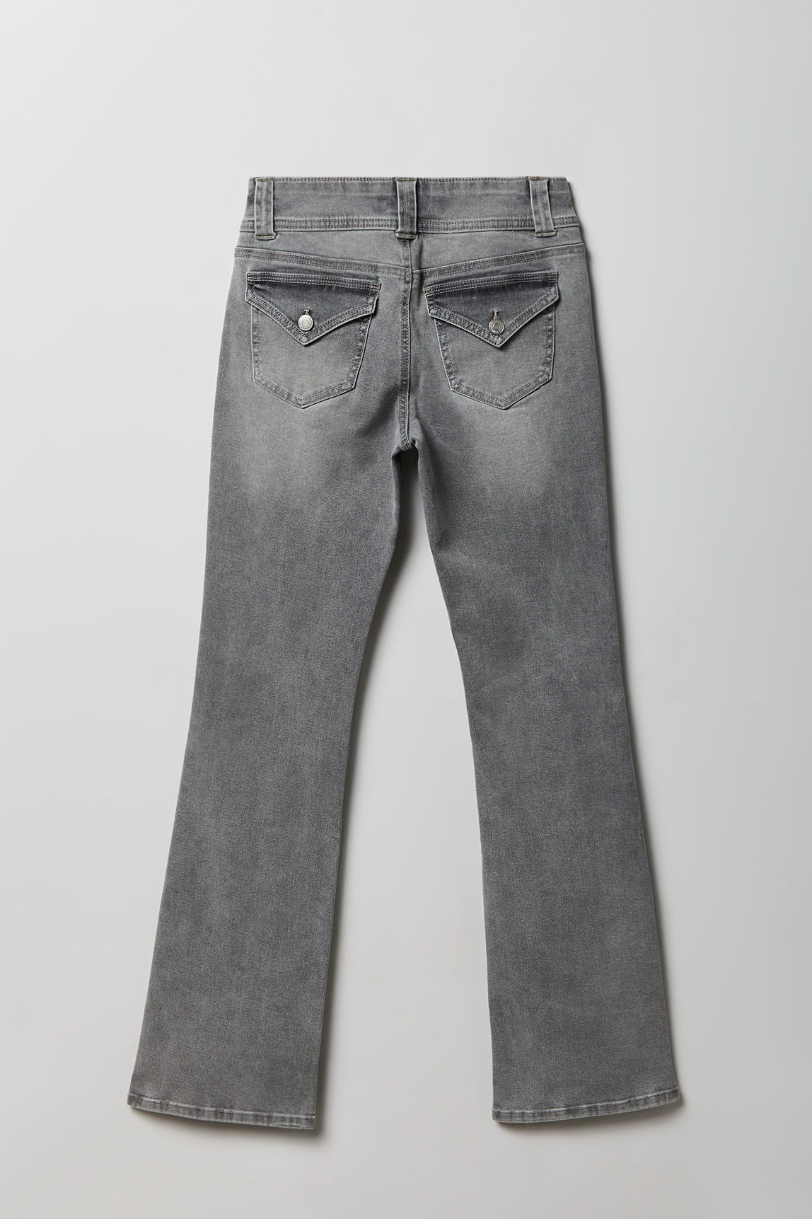 Alt View 2. Stretch Low Rise Bootcut Grey Jean - Charcoal