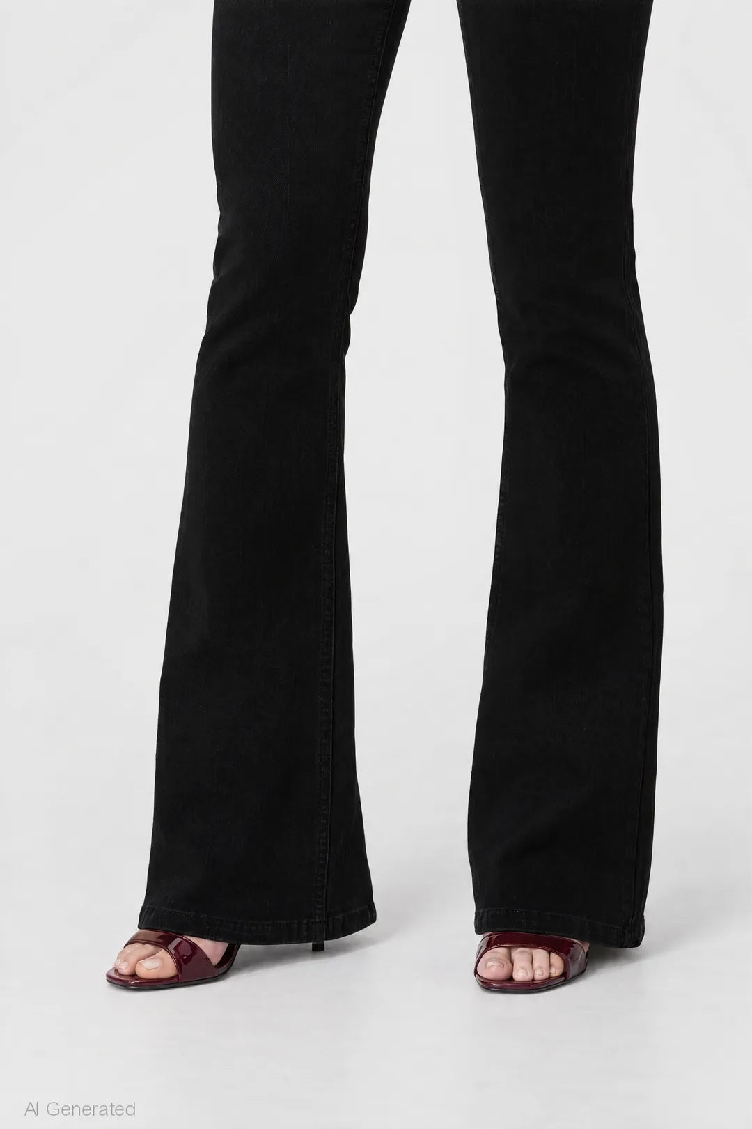 Alt View 4. Stretch High Rise Flare Black Jean - Black