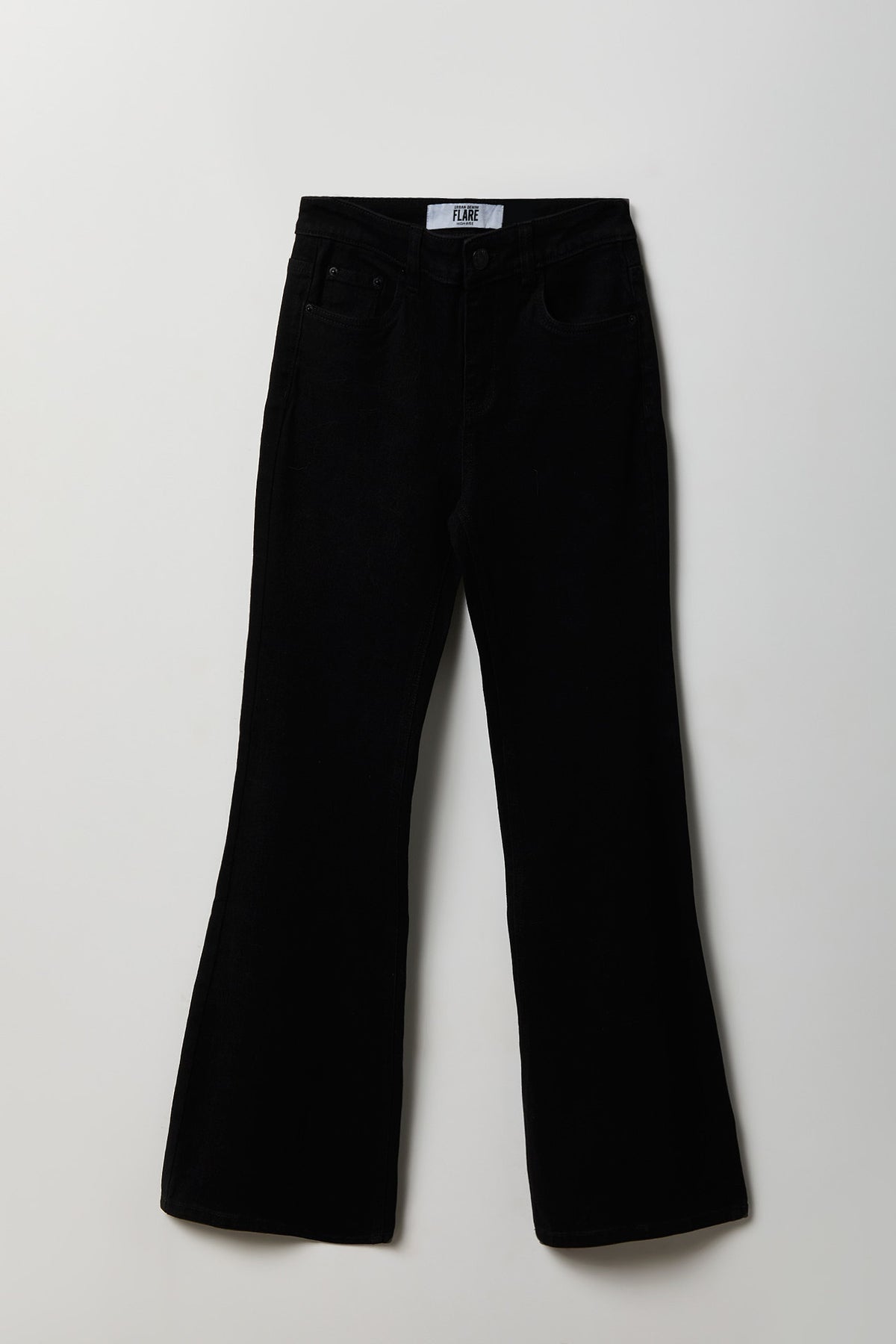 Stretch High Rise Flare Black Jean - Black