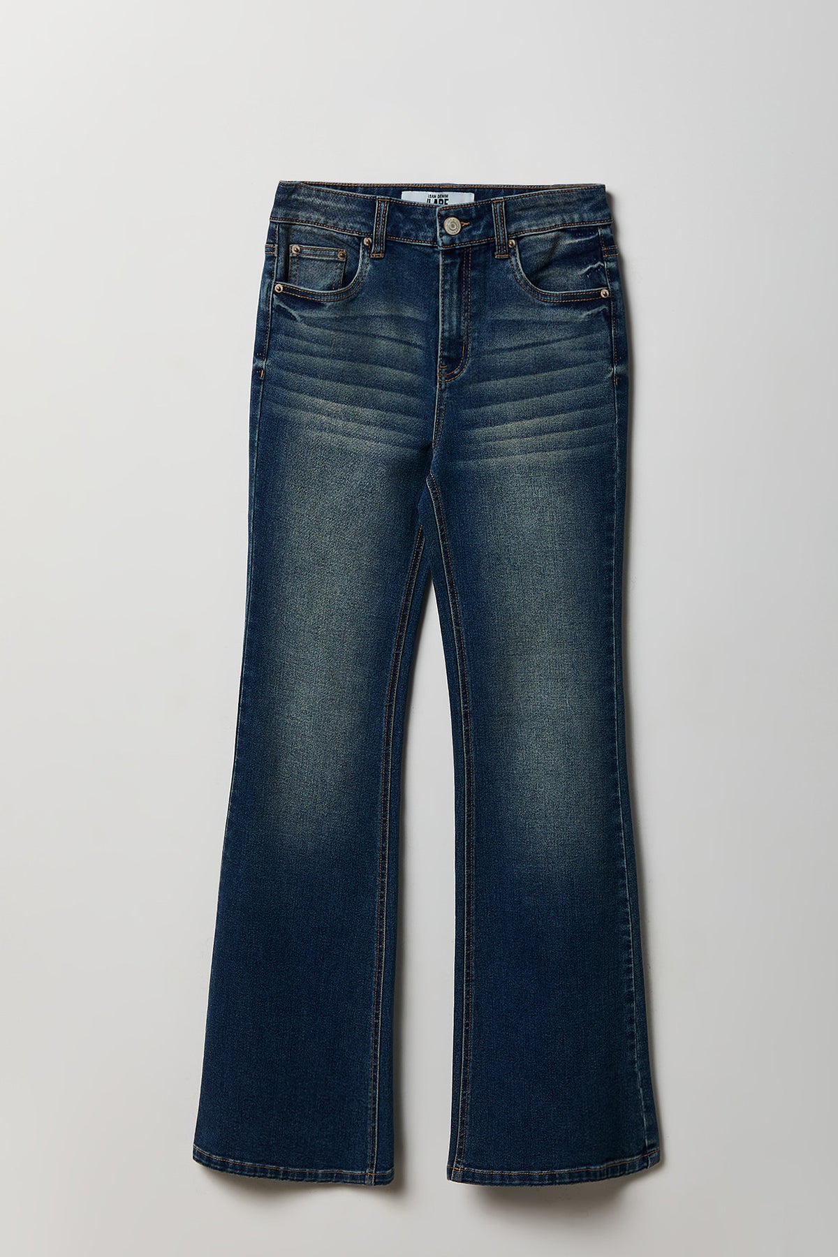 Stretch High Rise Flare Vintage Medium Jean - Midnight Blue