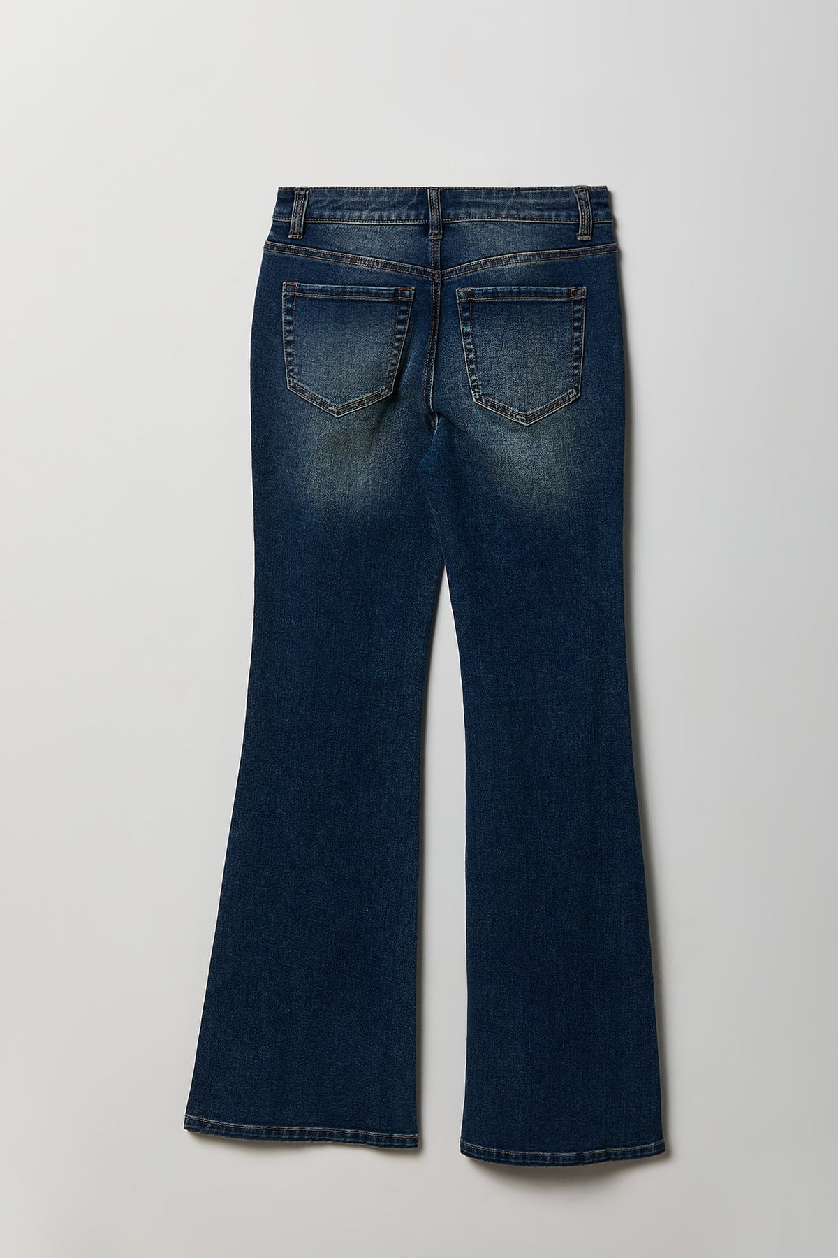 Alt View 2. Stretch High Rise Flare Vintage Medium Jean - Midnight Blue