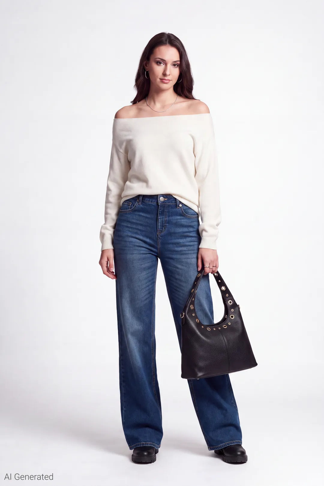 Paris Stretch High Rise Wide Leg Vintage Dark Jean - Midnight Blue
