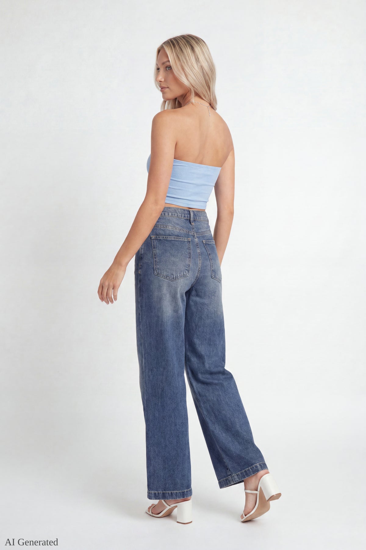 Alt View 2. Low Rise Ultra Baggy Jean - Navy Blue