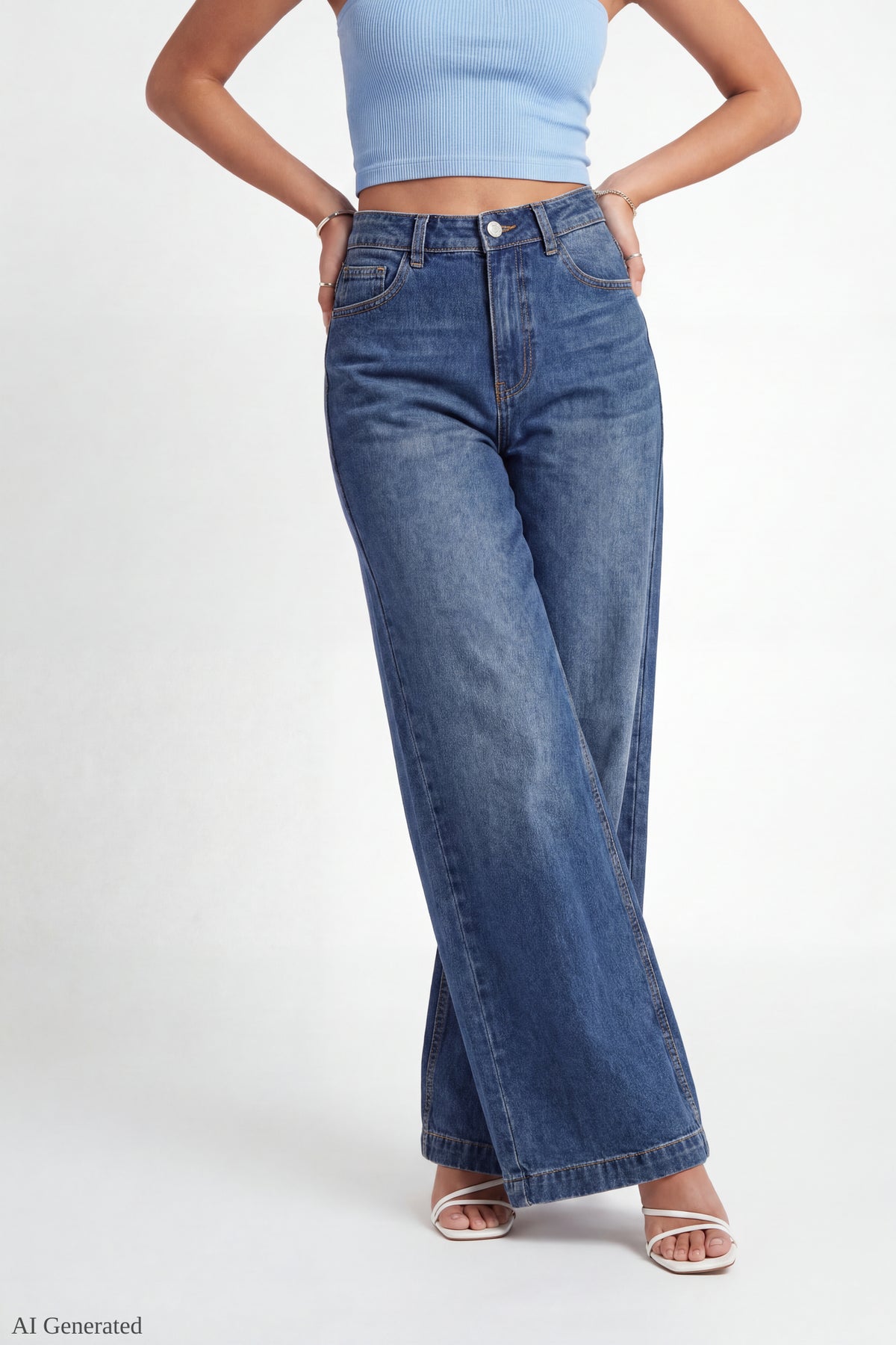 Alt View 3. Low Rise Ultra Baggy Jean - Navy Blue