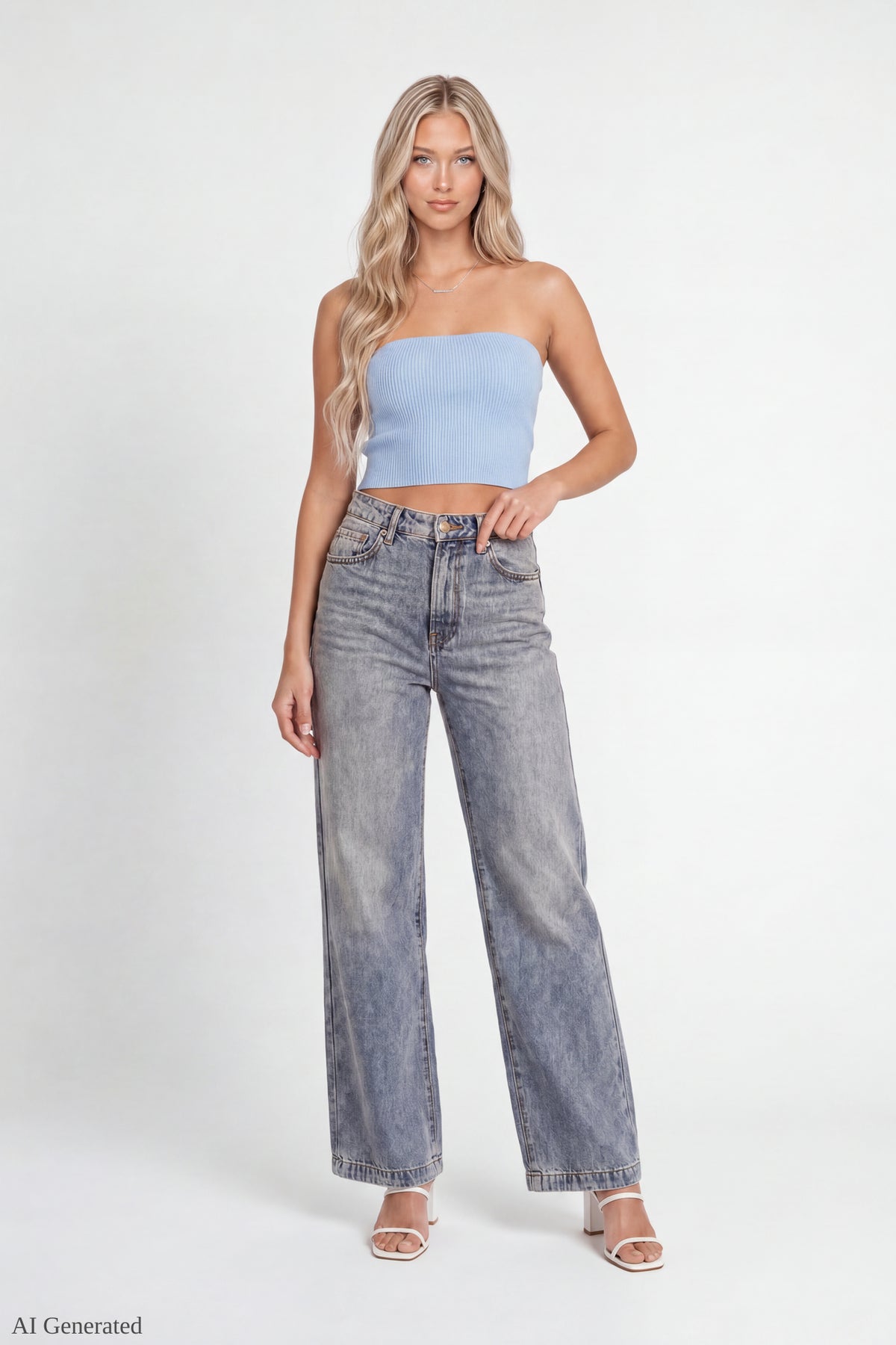 Low Rise Ultra Baggy Jean - Medium Denim Blue