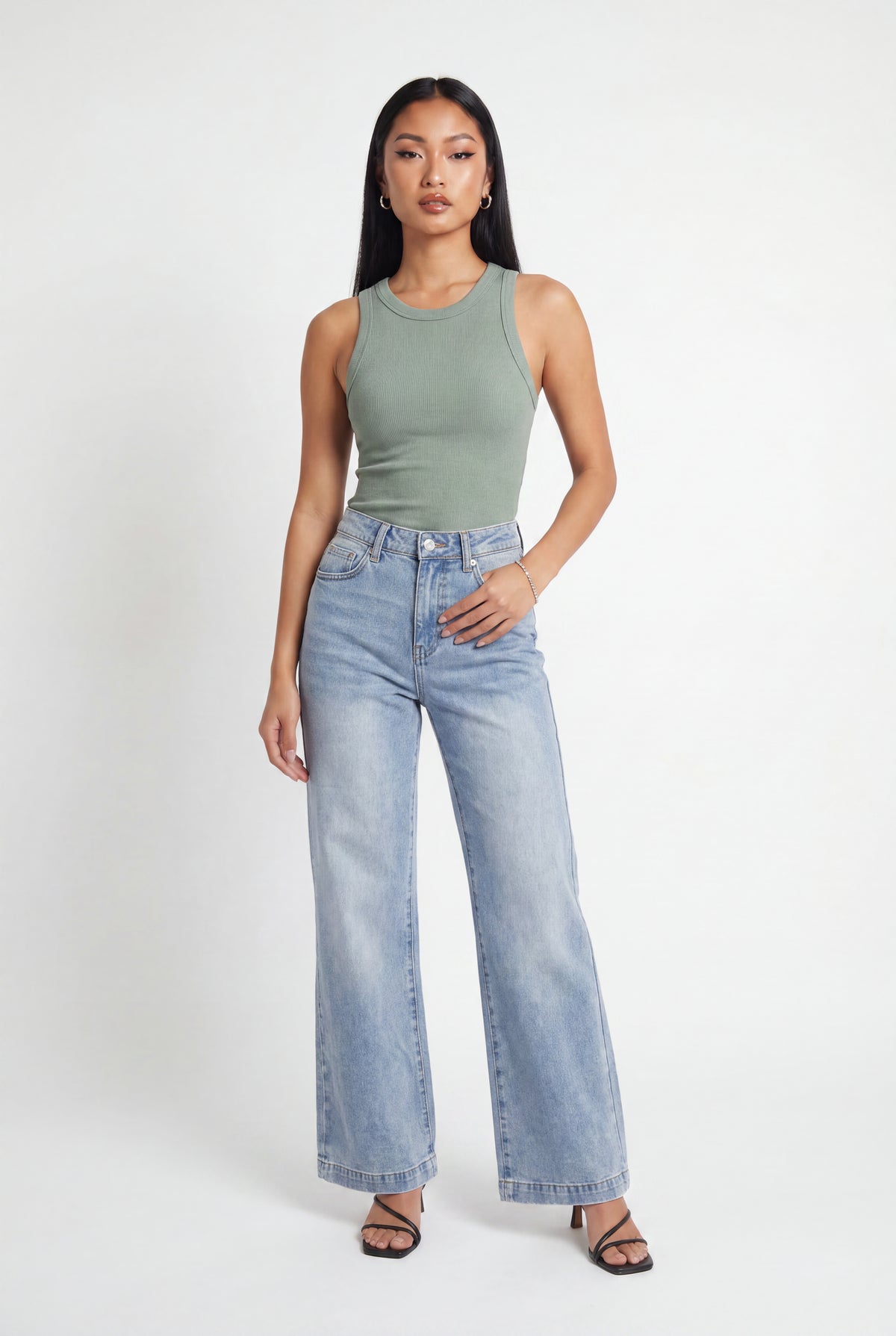 Low Rise Bootcut Jean - Medium Blue