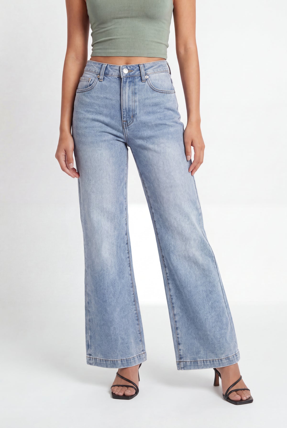 Alt View 3. Low Rise Bootcut Jean - Medium Blue