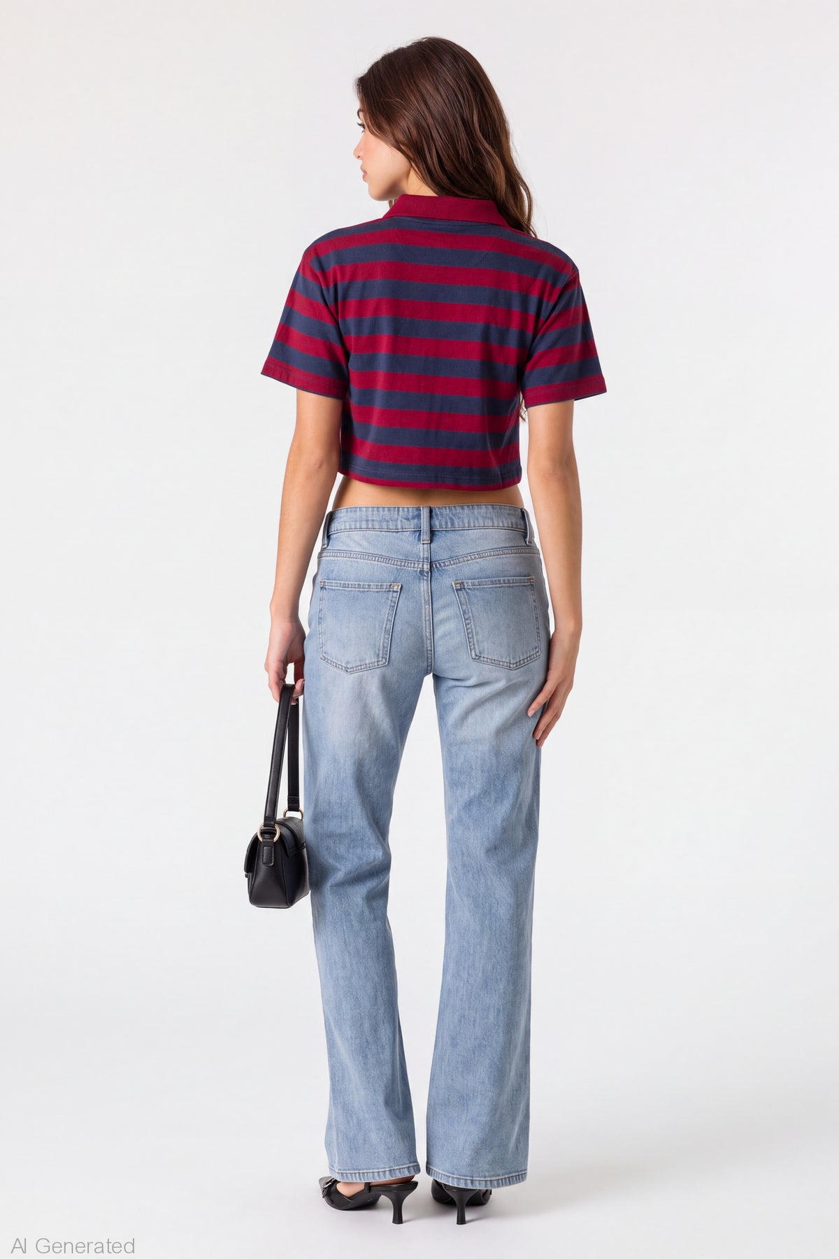 Alt View 2. Low Rise Bootcut Jean - Medium Blue