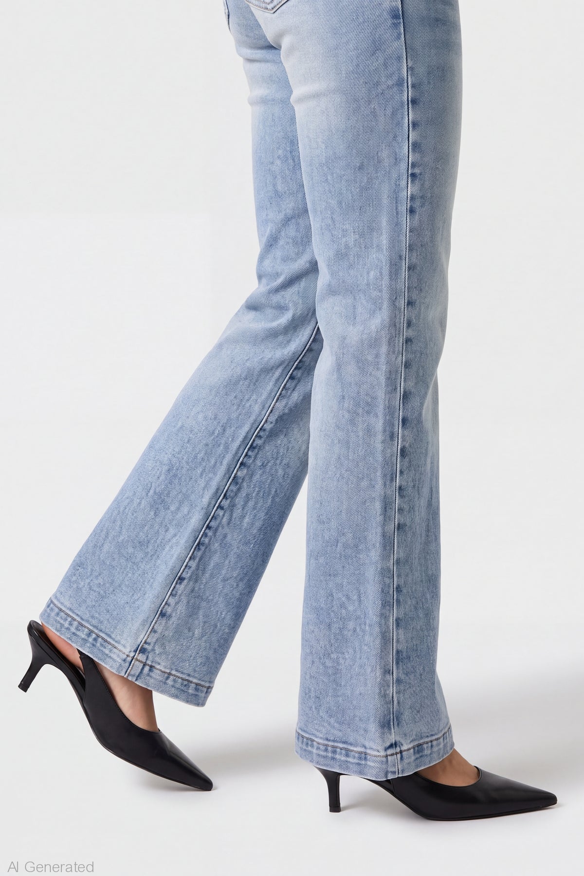Alt View 4. Low Rise Bootcut Jean - Medium Blue