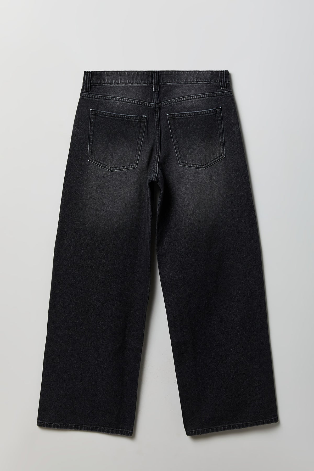 Alt View 2. London Low Rise Super Baggy Washed Black Jean - Black
