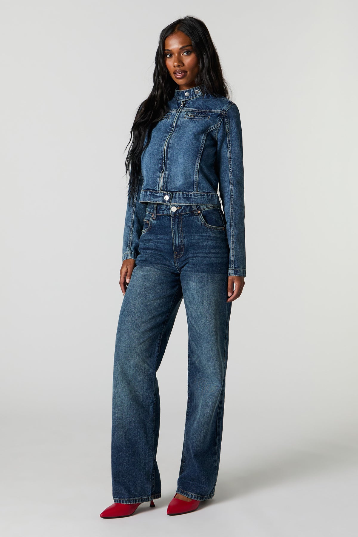 90's Vintage Wash Wide Leg Jean