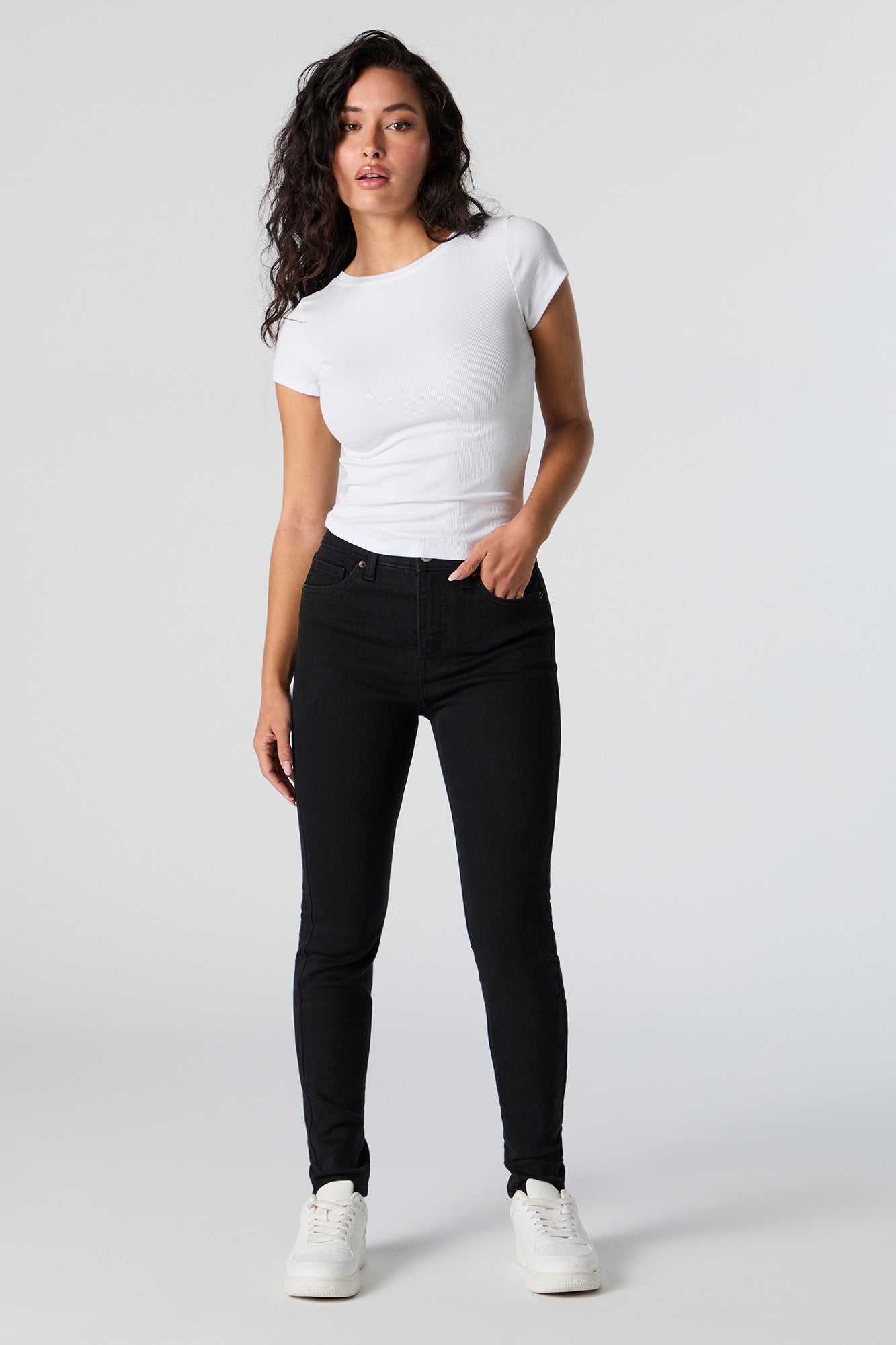 Black Wash High Rise Skinny Jean