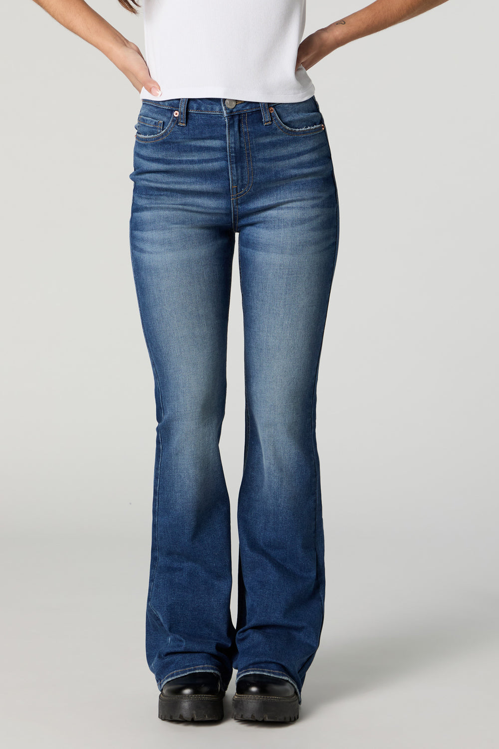 Austin Dark Vintage Wash High-Rise Flare Jean Austin Dark Vintage Wash High-Rise Flare Jean 2