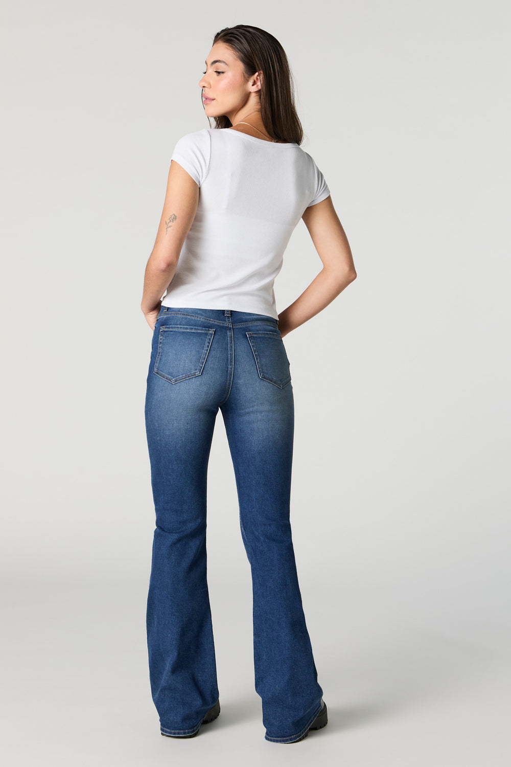 Austin Dark Vintage Wash High-Rise Flare Jean Austin Dark Vintage Wash High-Rise Flare Jean 3