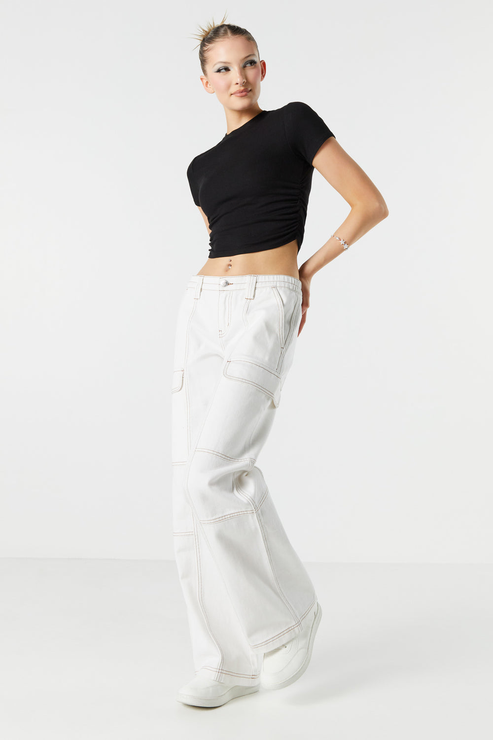 Ribbed Side Cinched Crop Top Ribbed Side Cinched Crop Top 6