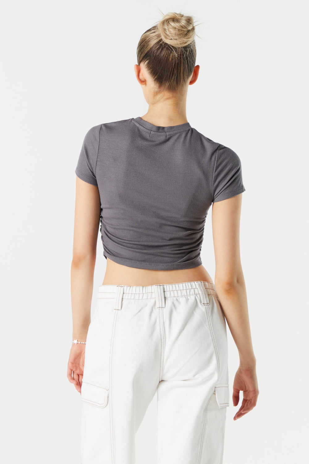Ribbed Side Cinched Crop Top Ribbed Side Cinched Crop Top 8