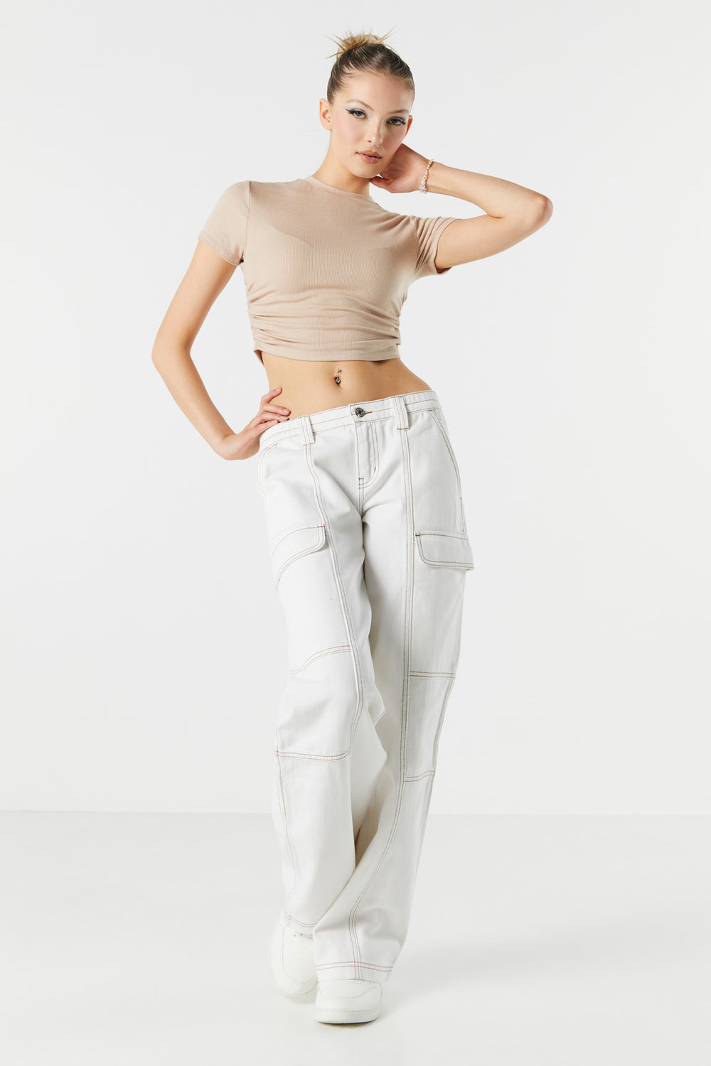 Ribbed Side Cinched Crop Top Ribbed Side Cinched Crop Top 12