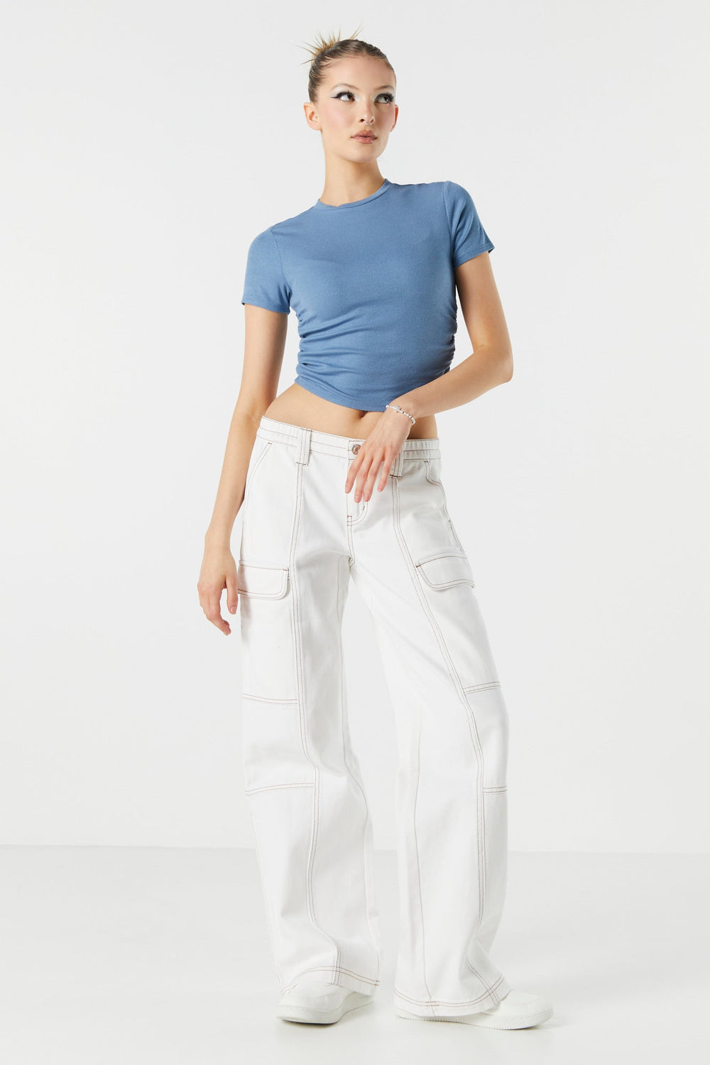 Side Cinched Ribbed Crop Top Side Cinched Ribbed Crop Top 6